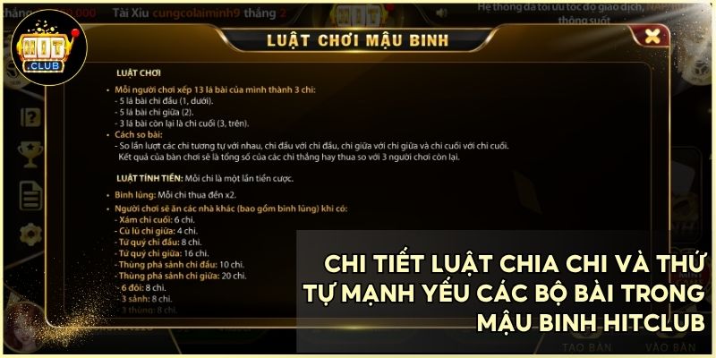 Cách chơi mậu binh HITCLUB đơn giản giúp tân thủ dễ dàng nhập cuộc và giành thắng lợi