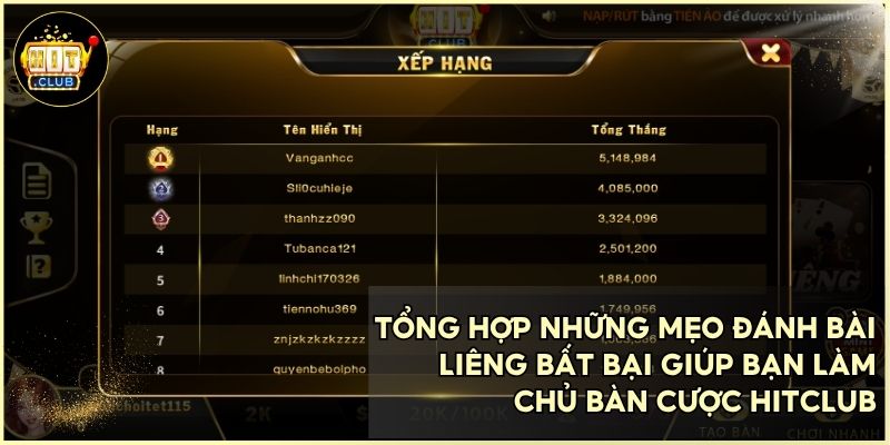 Vận dụng tuyệt kỹ tố láo và tâm lý chiến để thắng lớn tại sảnh Liêng.