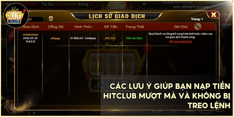 Đảm bảo tiền về túi 100% nhờ tuân thủ những nguyên tắc nạp tiền hitclub chuẩn xác