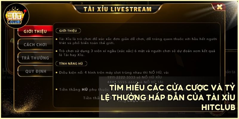 Tìm hiểu quy tắc tính điểm và cách chơi tài xỉu tại sảnh Live HITCLUB