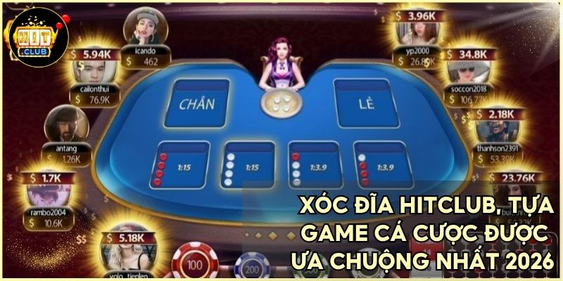 Xóc Đĩa Hitclub, tựa game cá cược được ưa chuộng nhất 2026